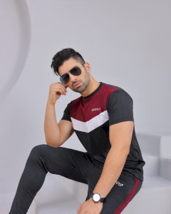 Men Summer Tracksuit T-Shirt Trouser Set